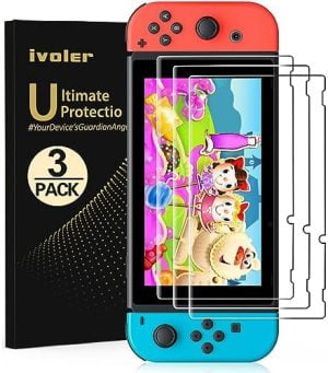 ivoler 3-Pack Screen Protector Tempered Glass for Nintendo S...