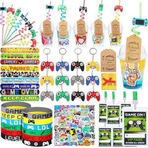 Video Game Party Favors Personalize Goody Cups with Gift Tag...