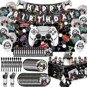 Video Games Birthday Party Supplies, 162Pcs Video Games Part...